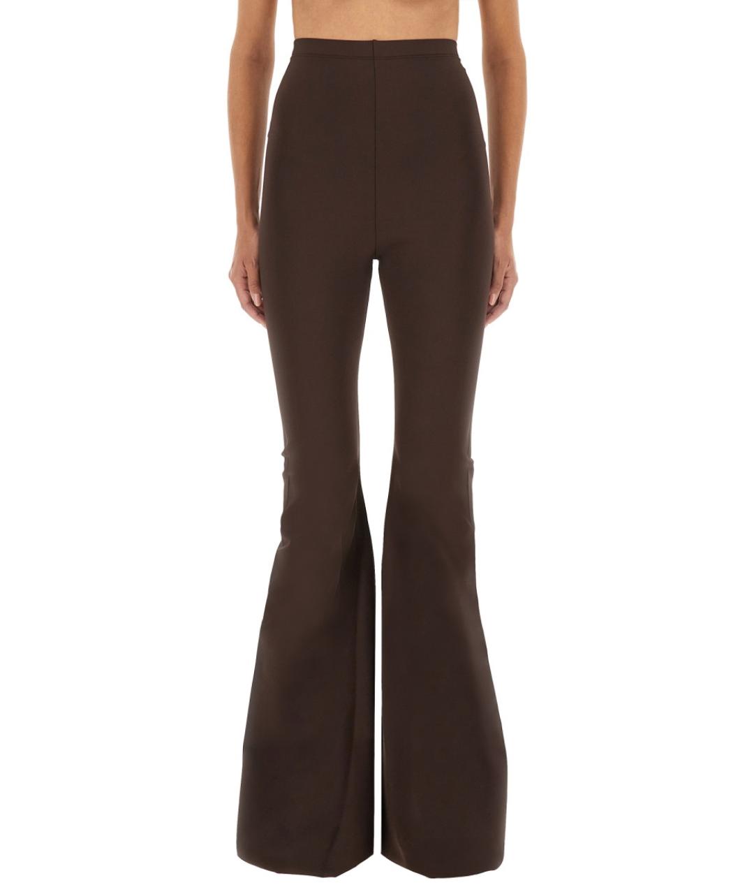 RICK OWENS Коричневые вискозные прямые брюки, фото 5