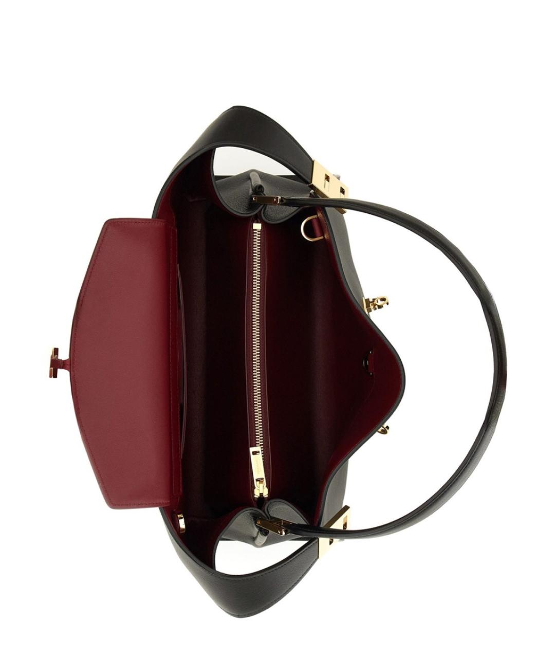 FERRAGAMO Черная кожаная сумка через плечо, фото 3