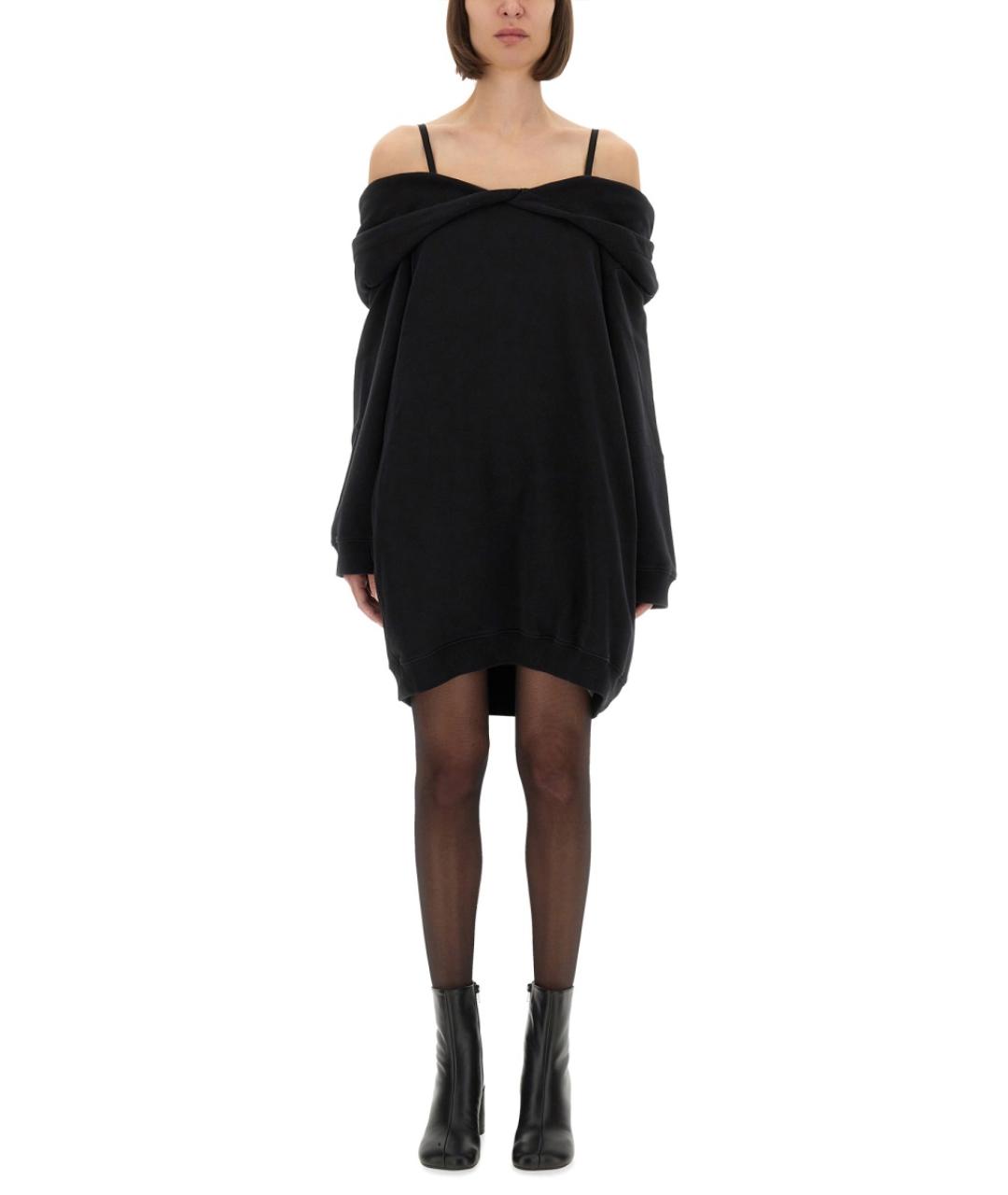 MM6 MAISON MARGIELA Черное хлопковое повседневное платье, фото 5