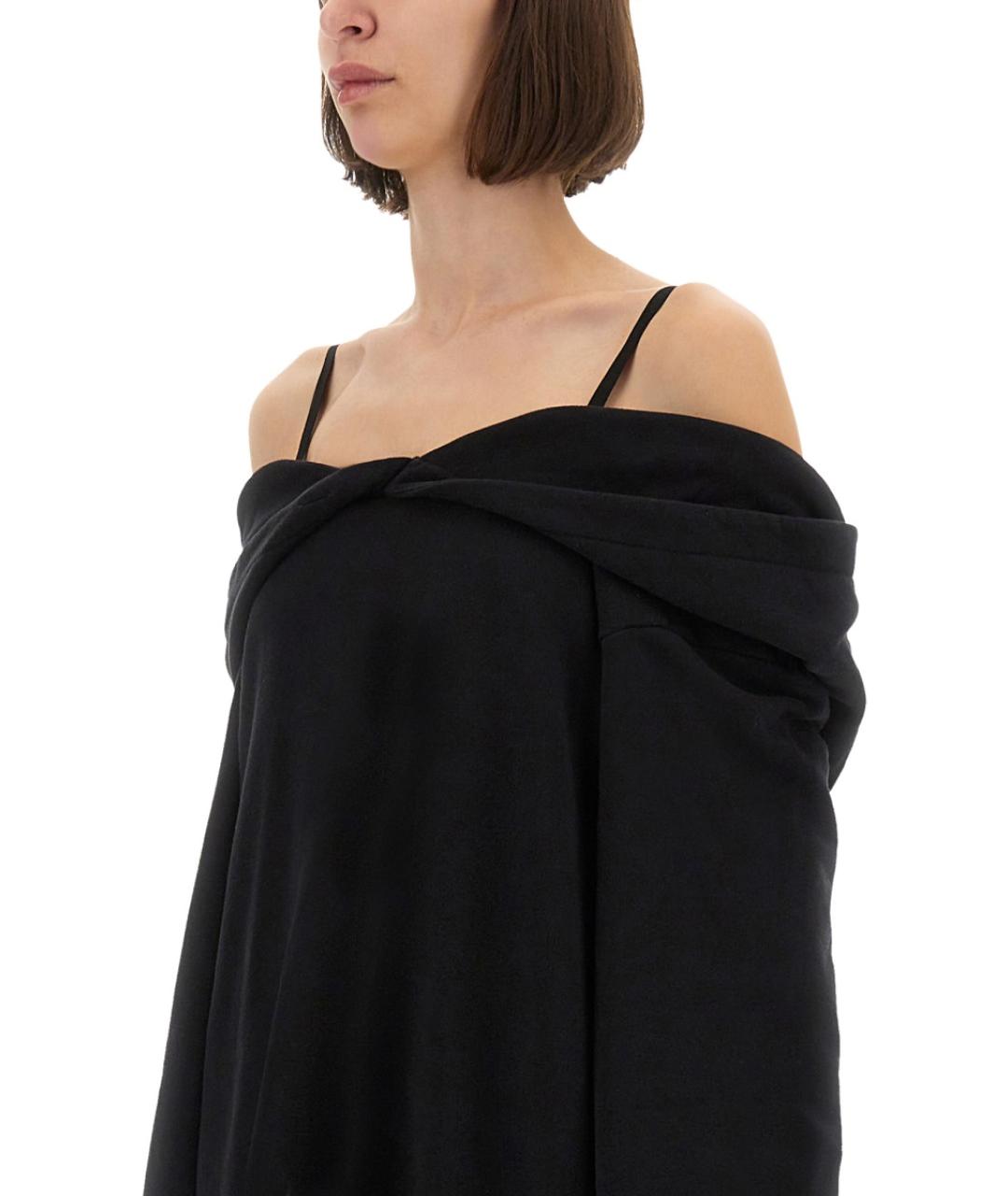 MM6 MAISON MARGIELA Черное хлопковое повседневное платье, фото 2