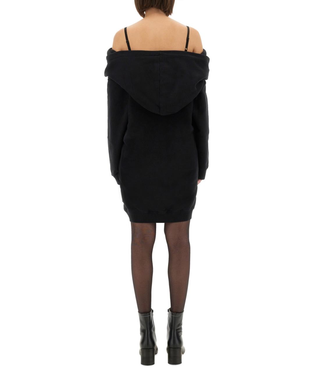 MM6 MAISON MARGIELA Черное хлопковое повседневное платье, фото 3