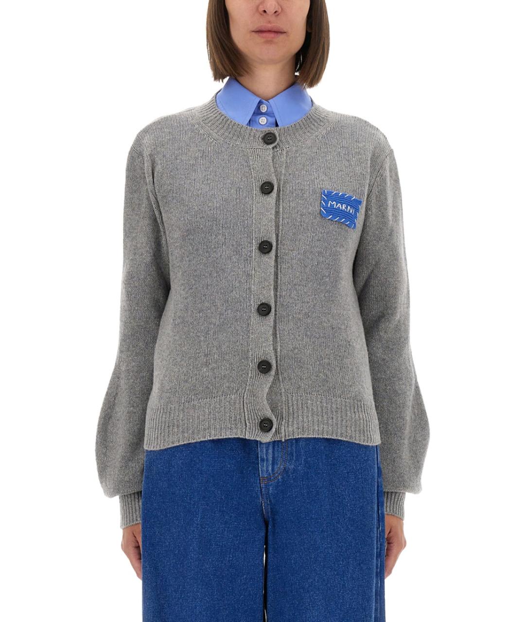 MARNI Серый кашемировый джемпер / свитер, фото 2
