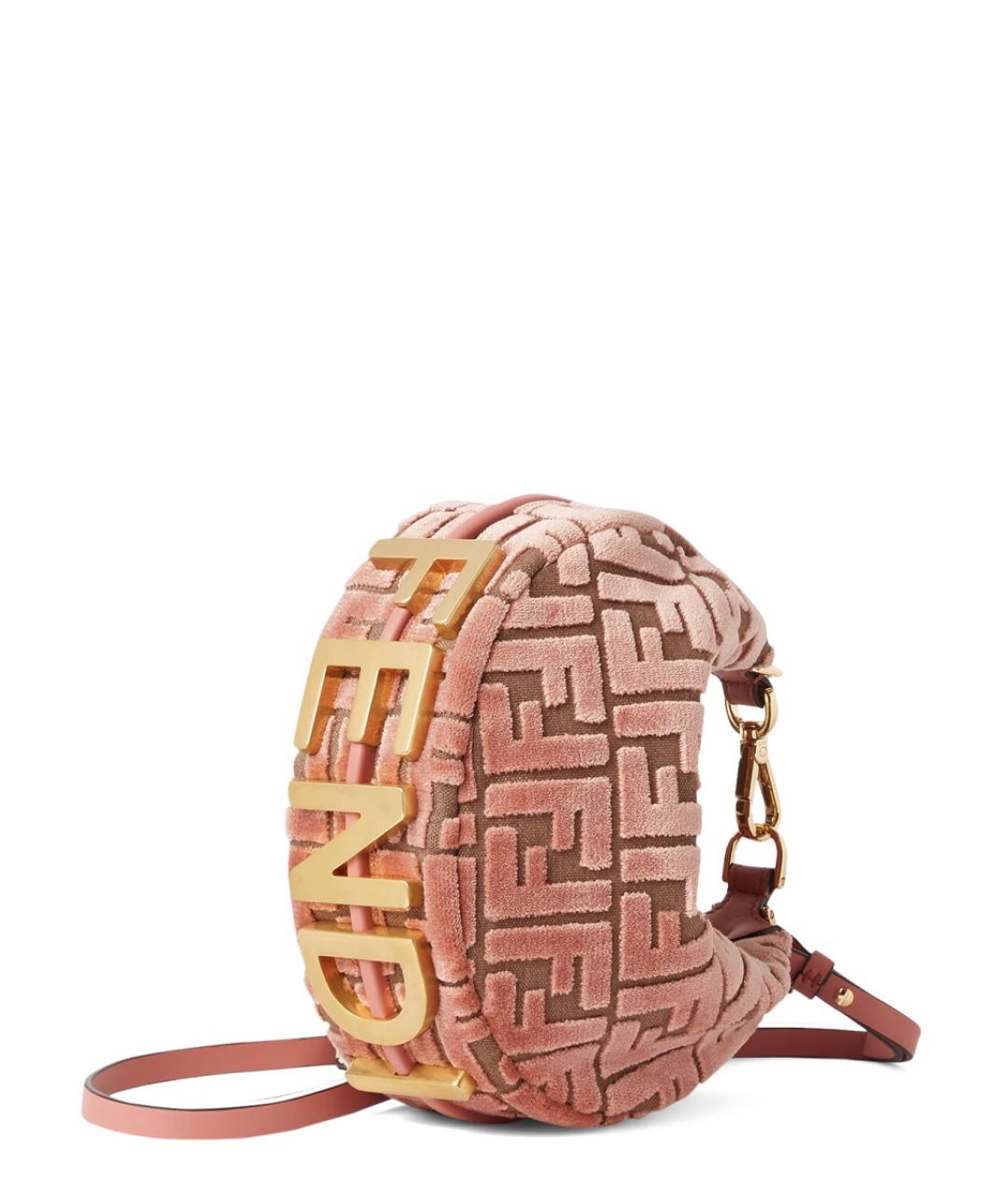 FENDI Розовая жаккардовая сумка через плечо, фото 2