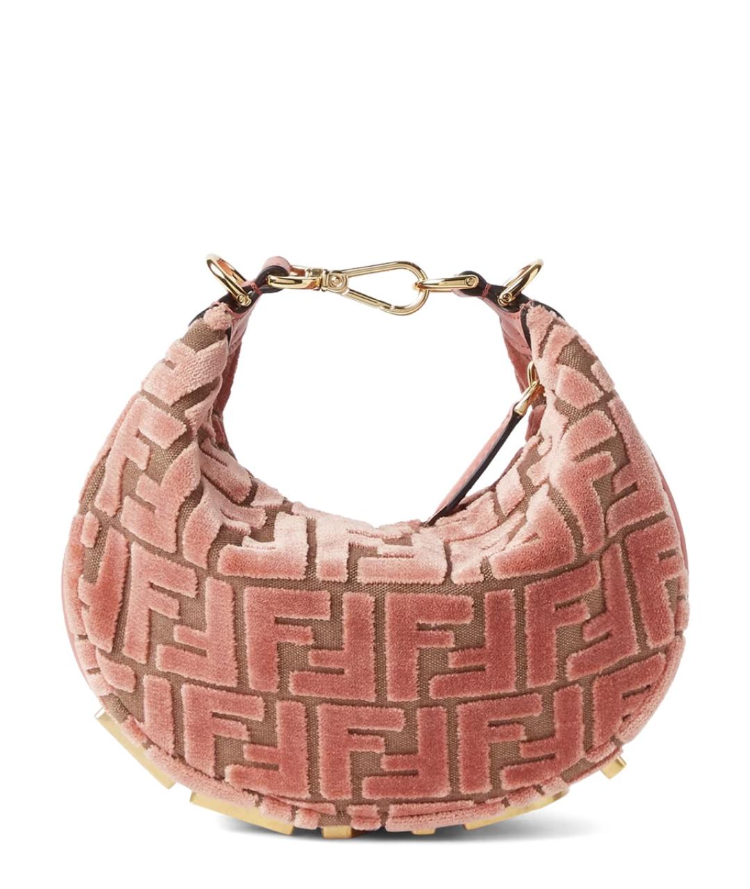 FENDI Розовая жаккардовая сумка через плечо, фото 1