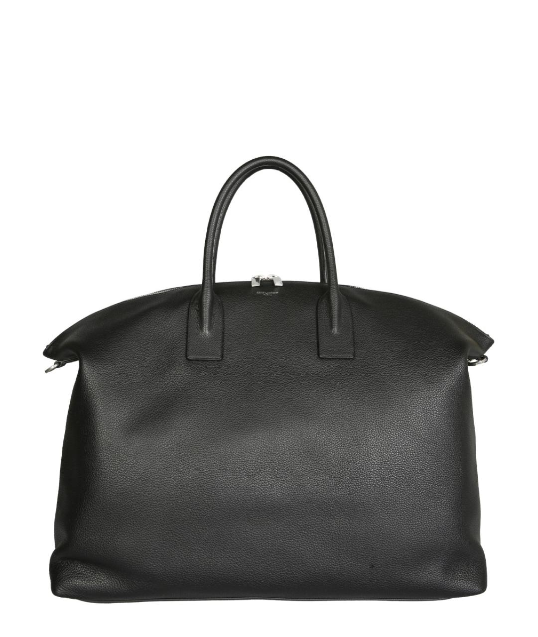 SAINT LAURENT Черная кожаная сумка тоут, фото 2