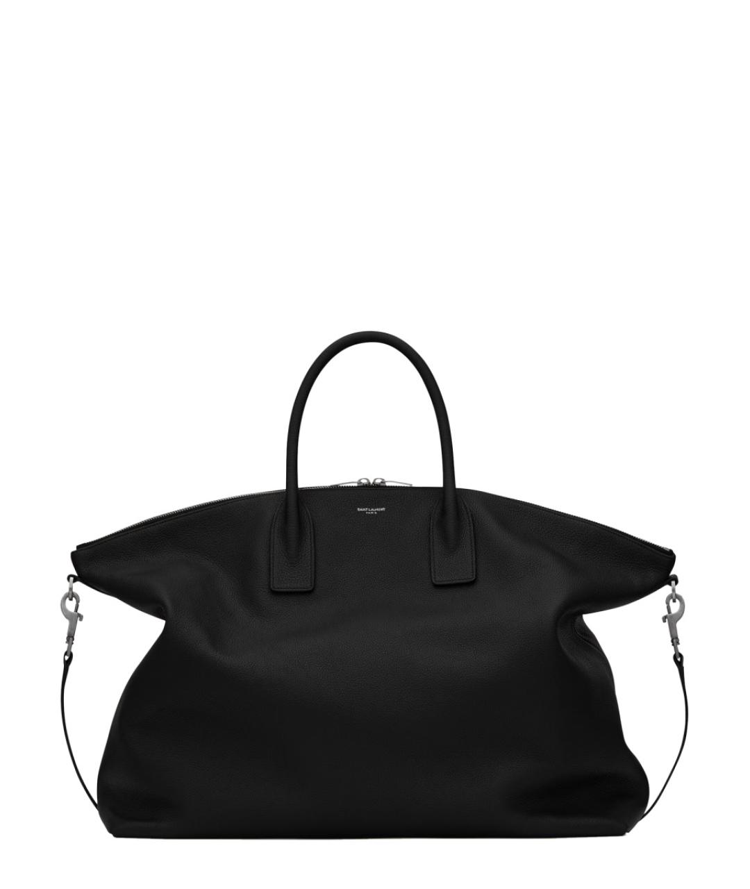 SAINT LAURENT Черная кожаная сумка тоут, фото 9