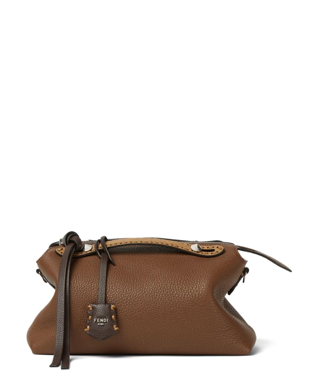 FENDI Коричневая кожаная сумка тоут, фото 1