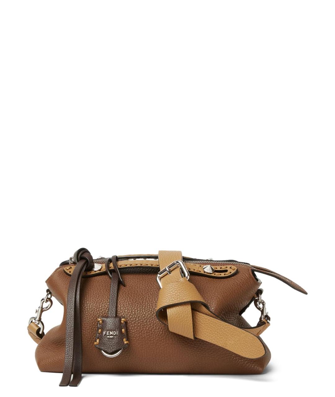FENDI Коричневая кожаная сумка тоут, фото 3
