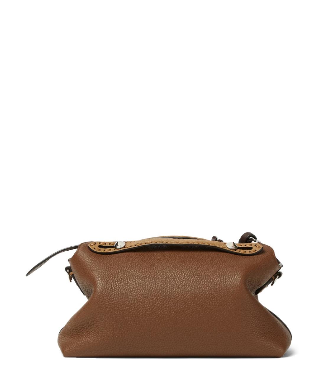 FENDI Коричневая кожаная сумка тоут, фото 4