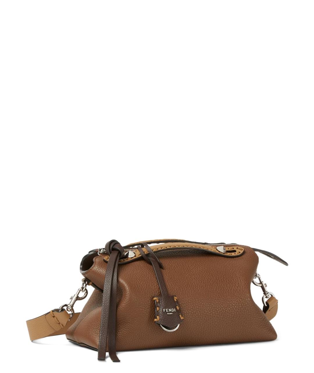 FENDI Коричневая кожаная сумка тоут, фото 2