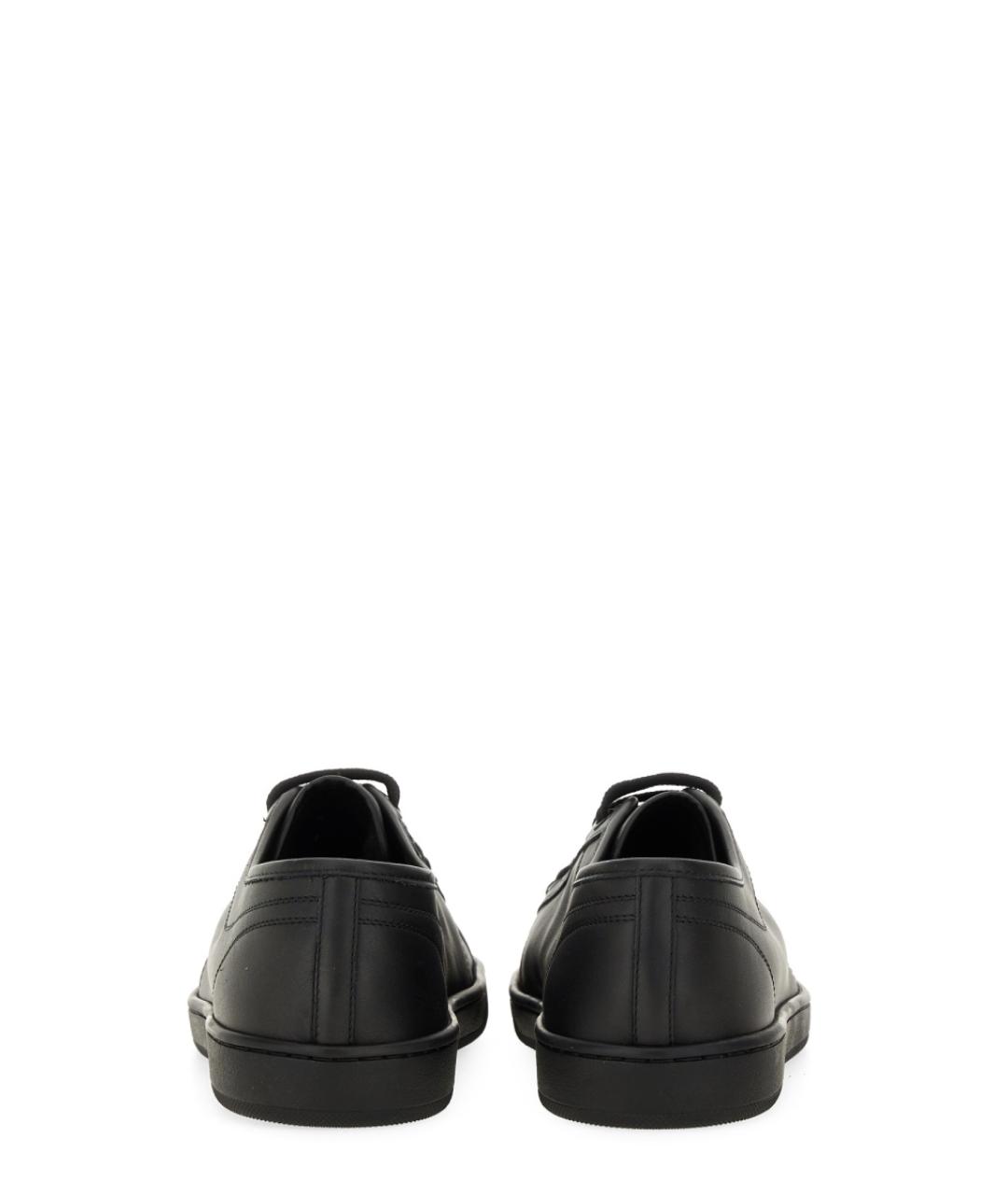 SAINT LAURENT Черные кожаные низкие кроссовки / кеды, фото 3