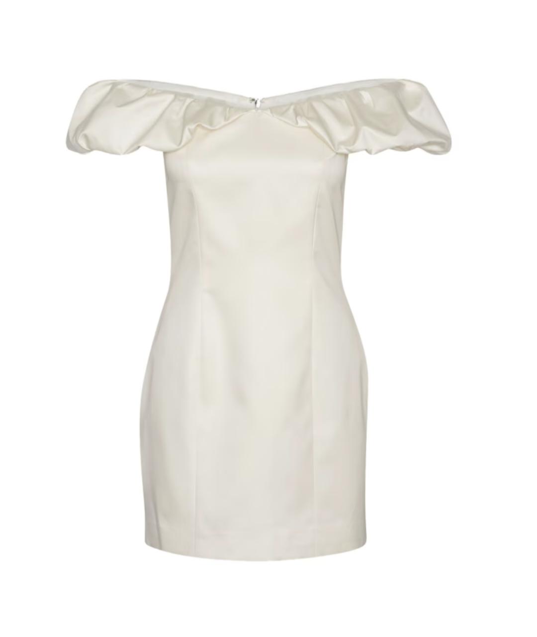 ROTATE Белое полиэстеровое повседневное платье, фото 1