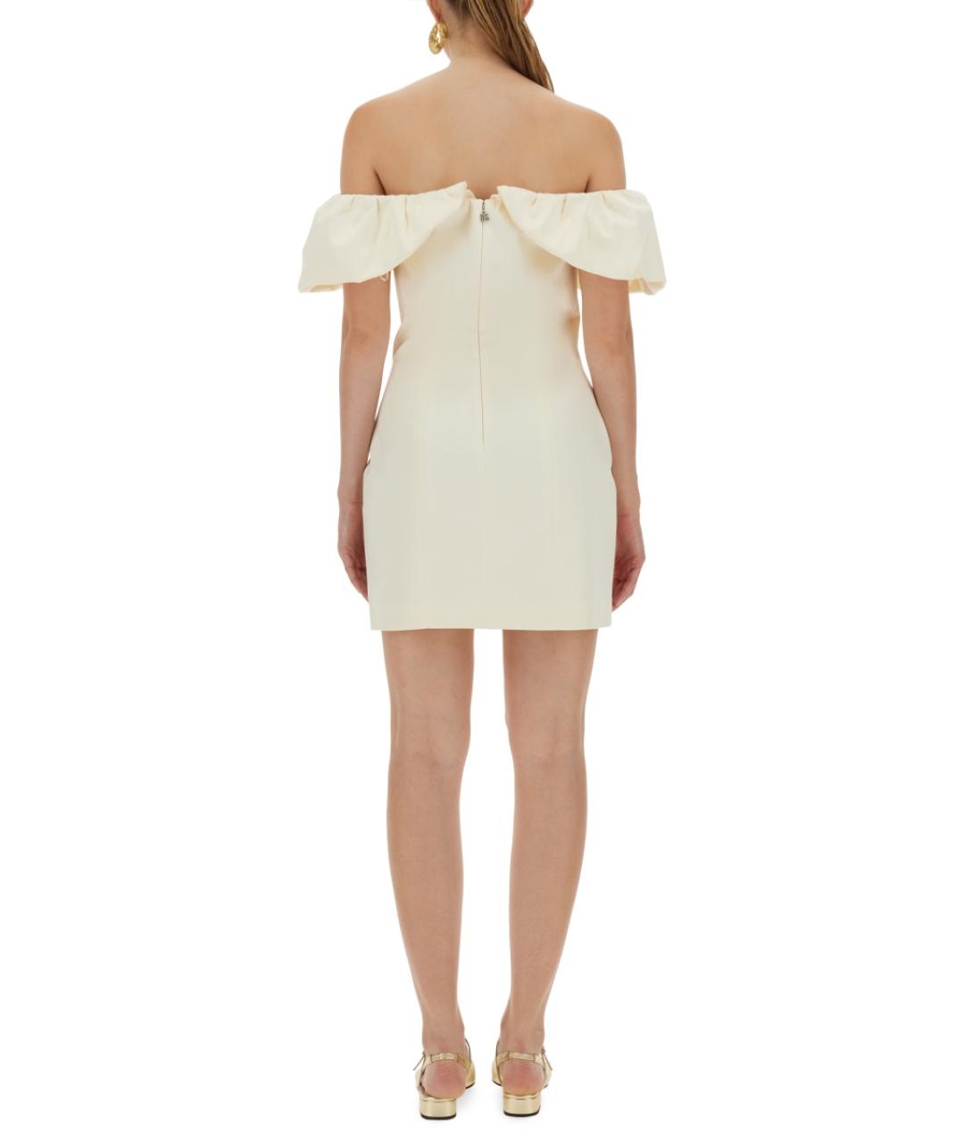 ROTATE Белое полиэстеровое повседневное платье, фото 4