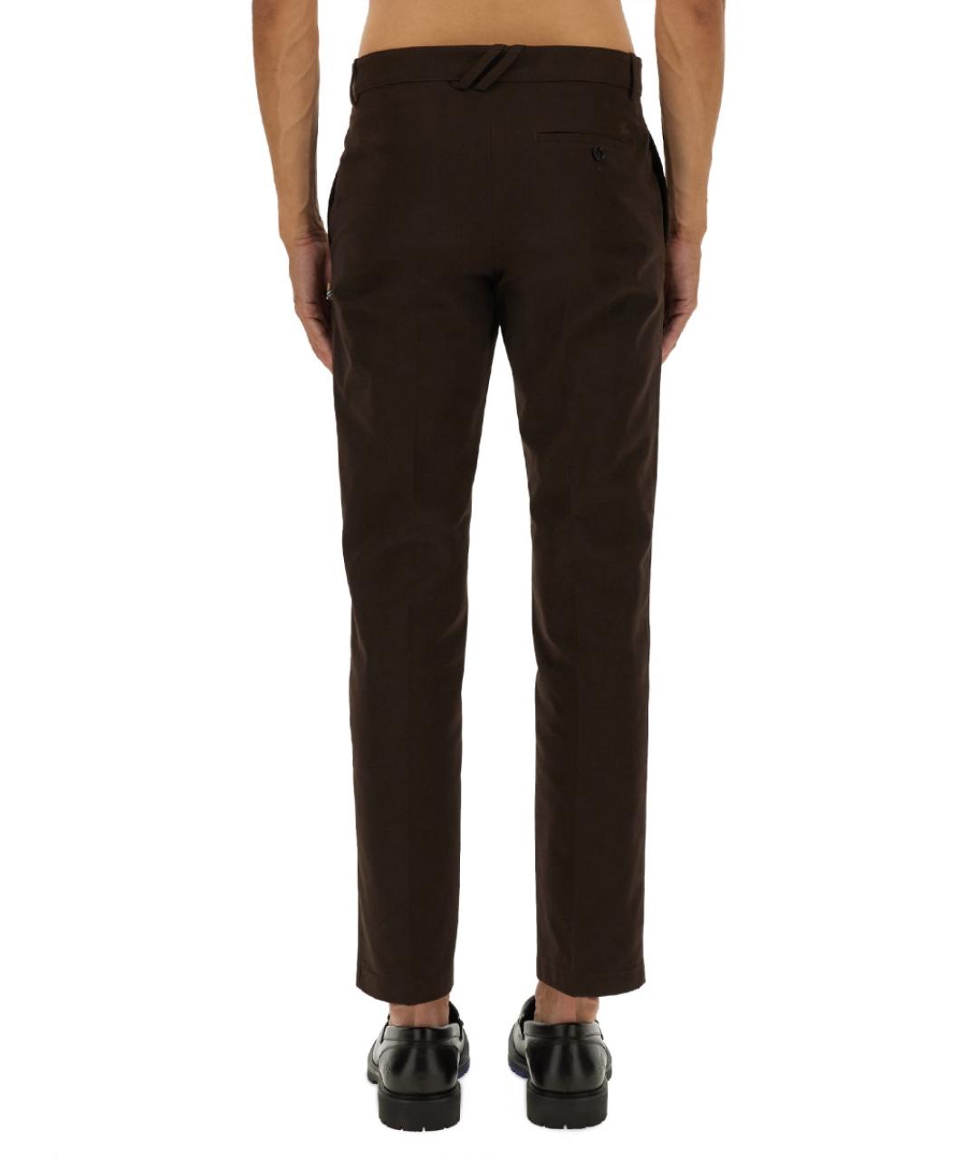 BURBERRY Коричневые хлопковые повседневные брюки, фото 4