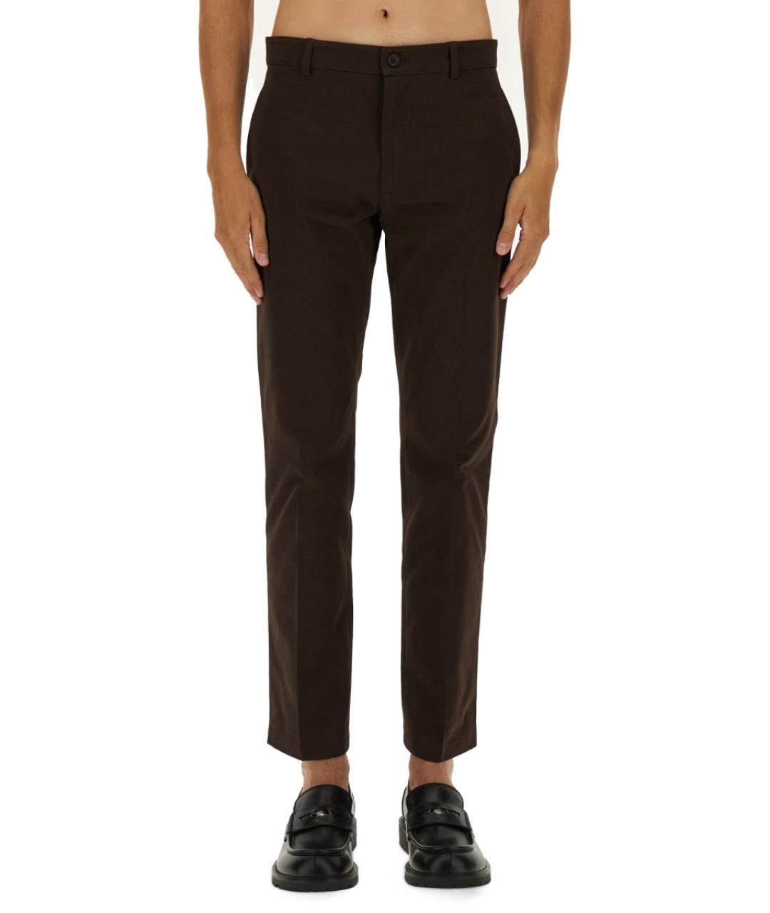 BURBERRY Коричневые хлопковые повседневные брюки, фото 2