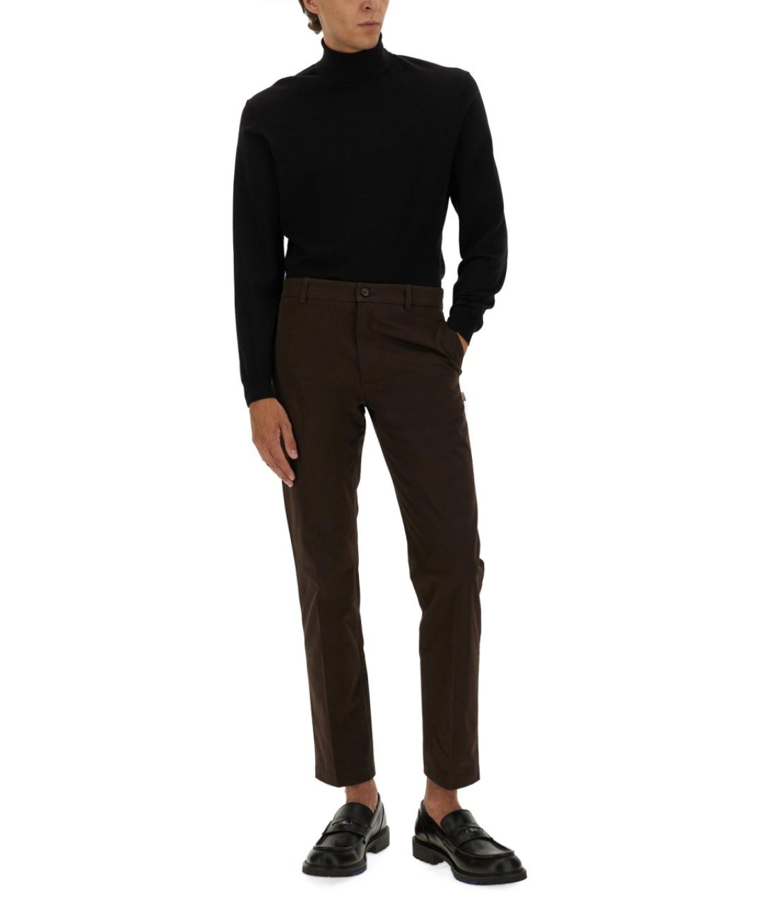 BURBERRY Коричневые хлопковые повседневные брюки, фото 3