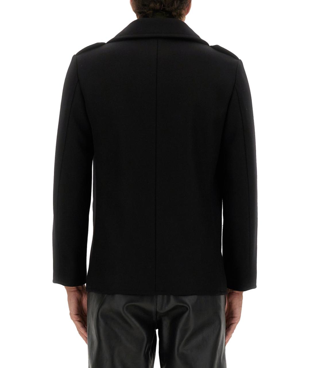 SAINT LAURENT Черное шерстяное пальто, фото 4