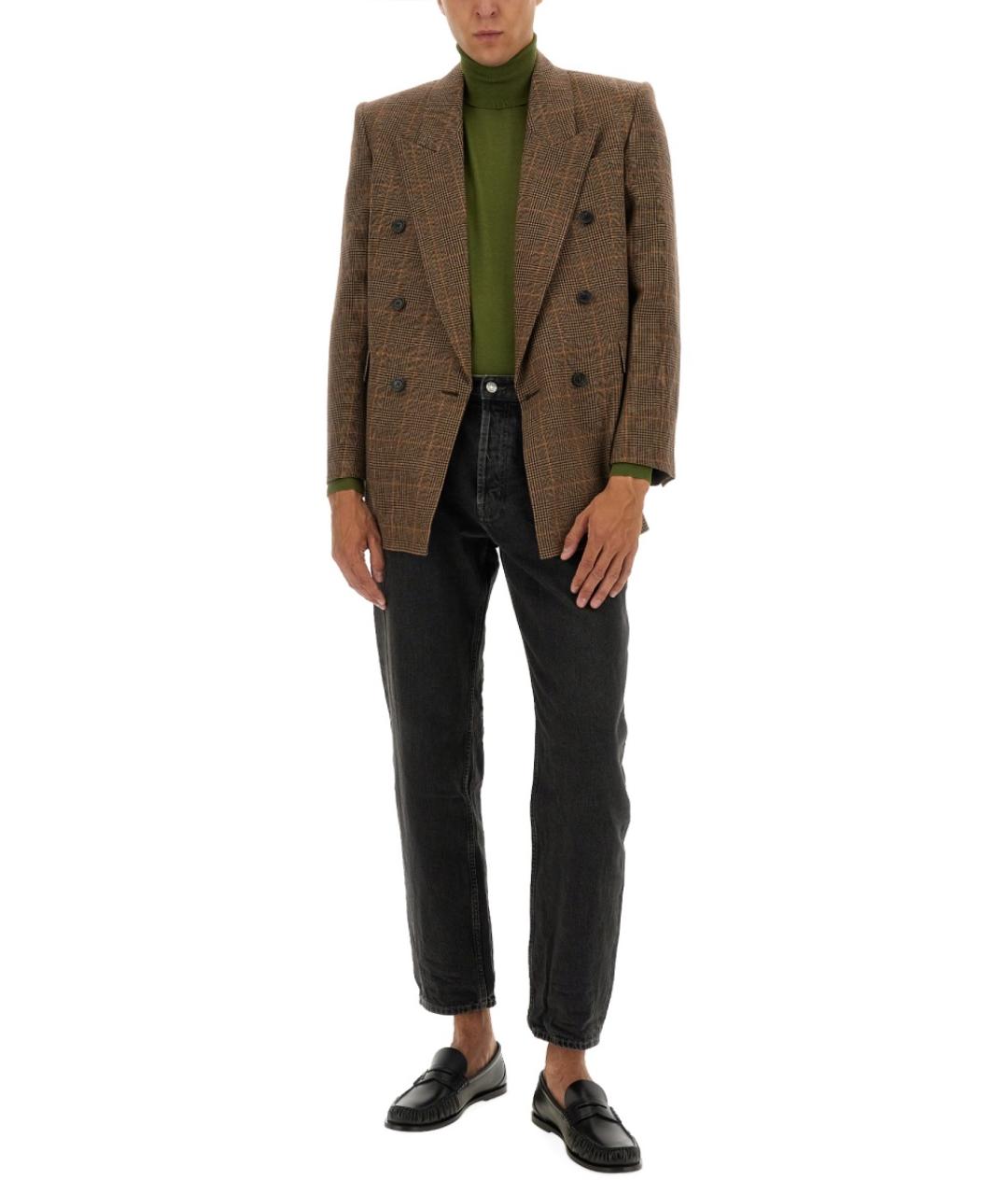 SAINT LAURENT Черные хлопковые прямые джинсы, фото 3