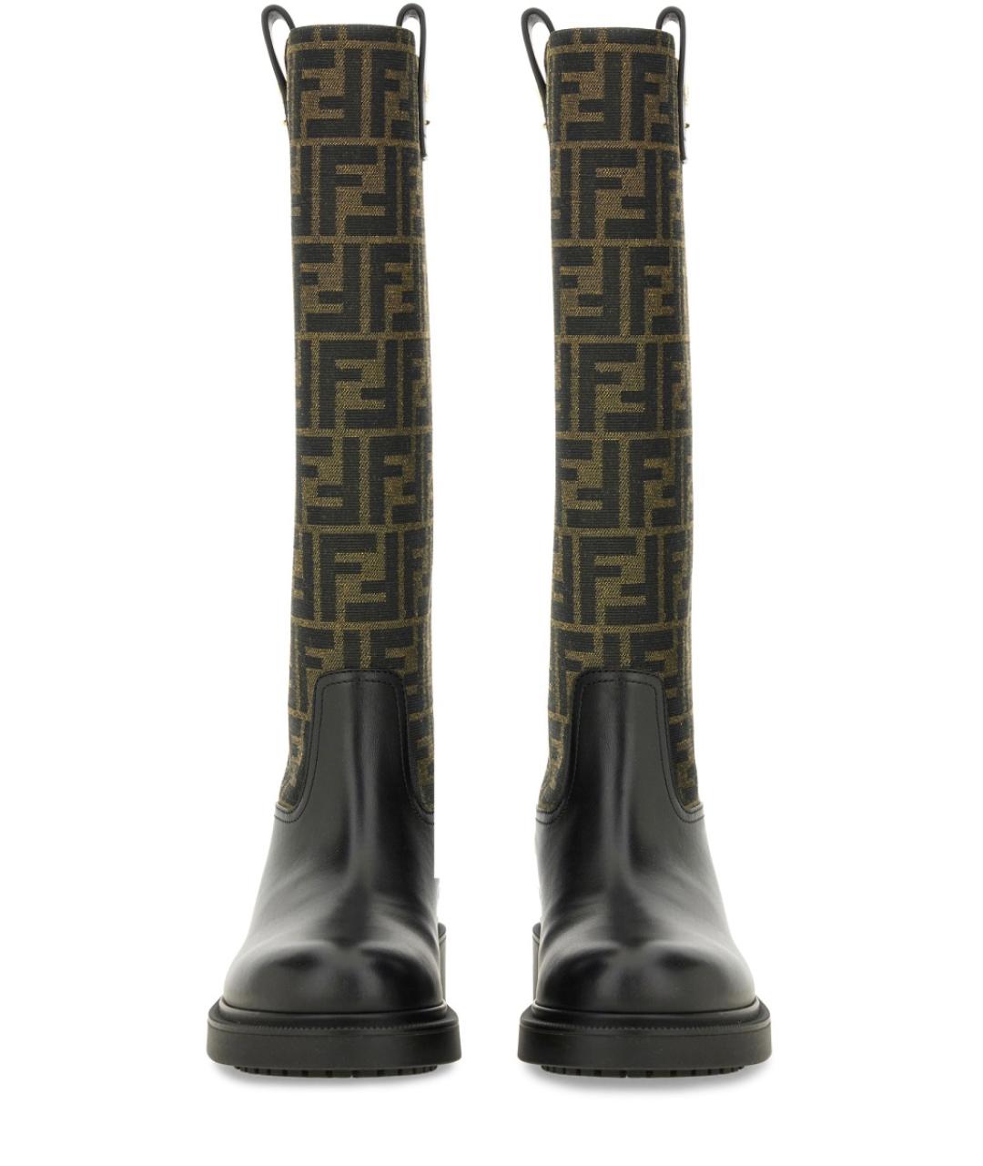 FENDI Коричневые кожаные сапоги, фото 4
