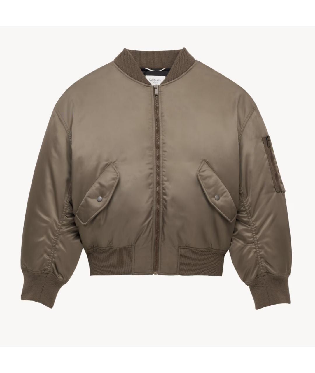 SAINT LAURENT Хаки полиамидовая куртка, фото 6