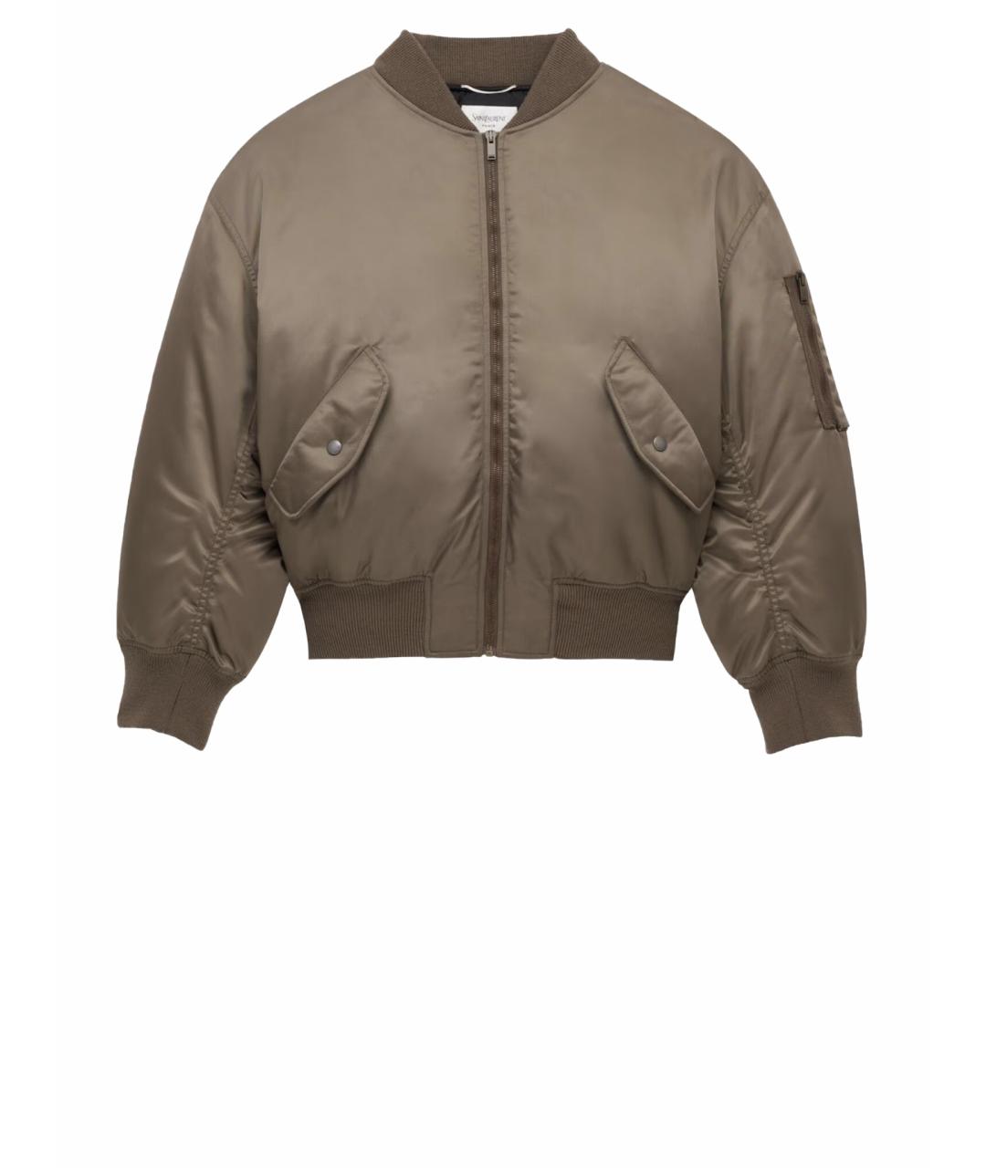 SAINT LAURENT Хаки полиамидовая куртка, фото 1