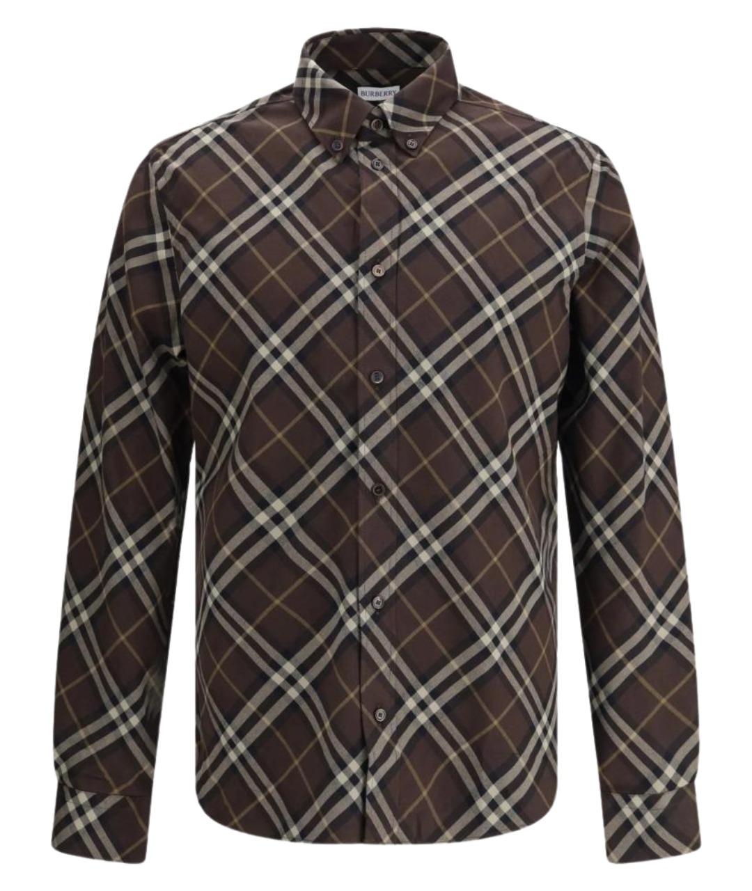 BURBERRY Коричневая хлопковая кэжуал рубашка, фото 1