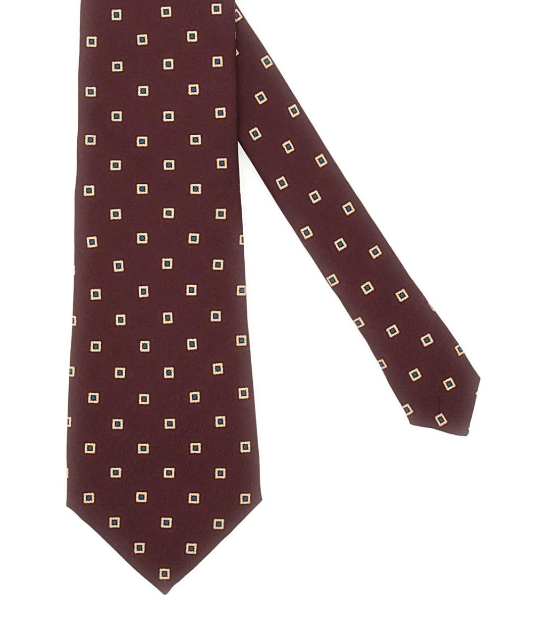 SAINT LAURENT Бордовый шелковый галстук, фото 2
