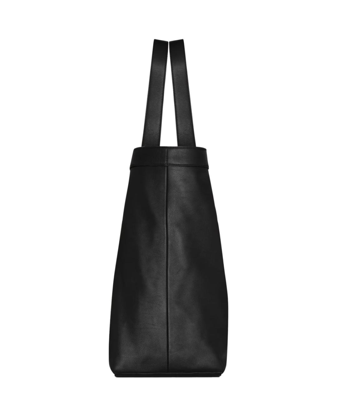 SAINT LAURENT Черная кожаная сумка тоут, фото 3