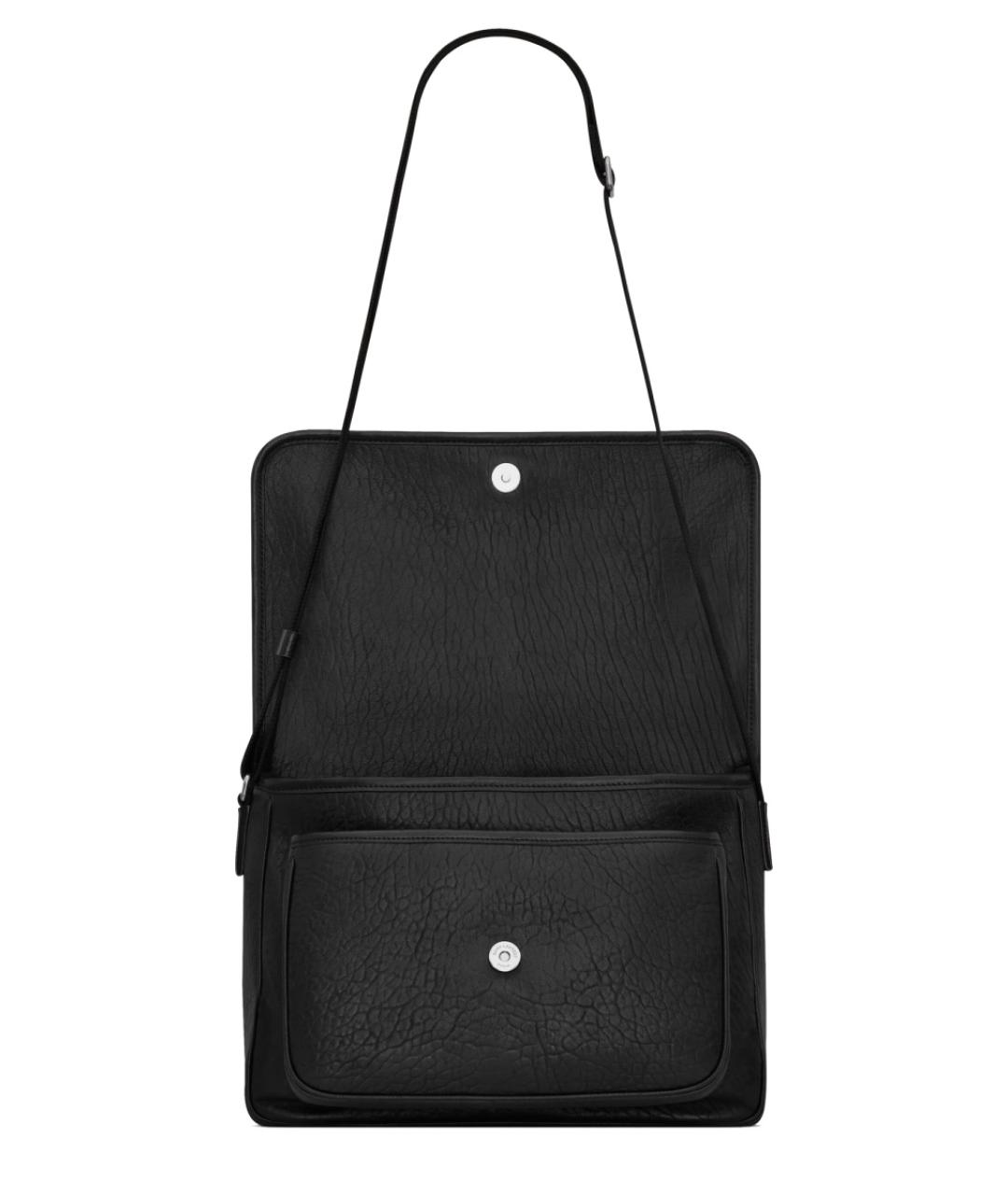 SAINT LAURENT Черная кожаная сумка на плечо, фото 5