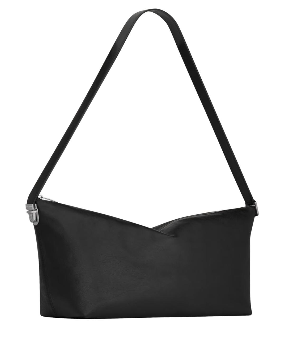 SAINT LAURENT Черная кожаная сумка на плечо, фото 2