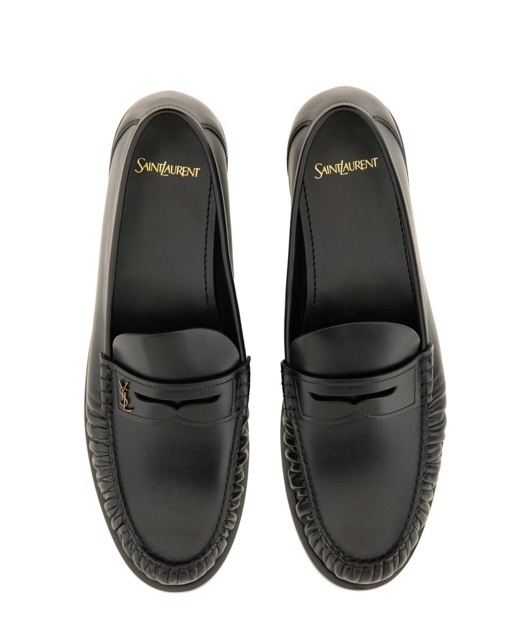SAINT LAURENT Черные кожаные лоферы, фото 6
