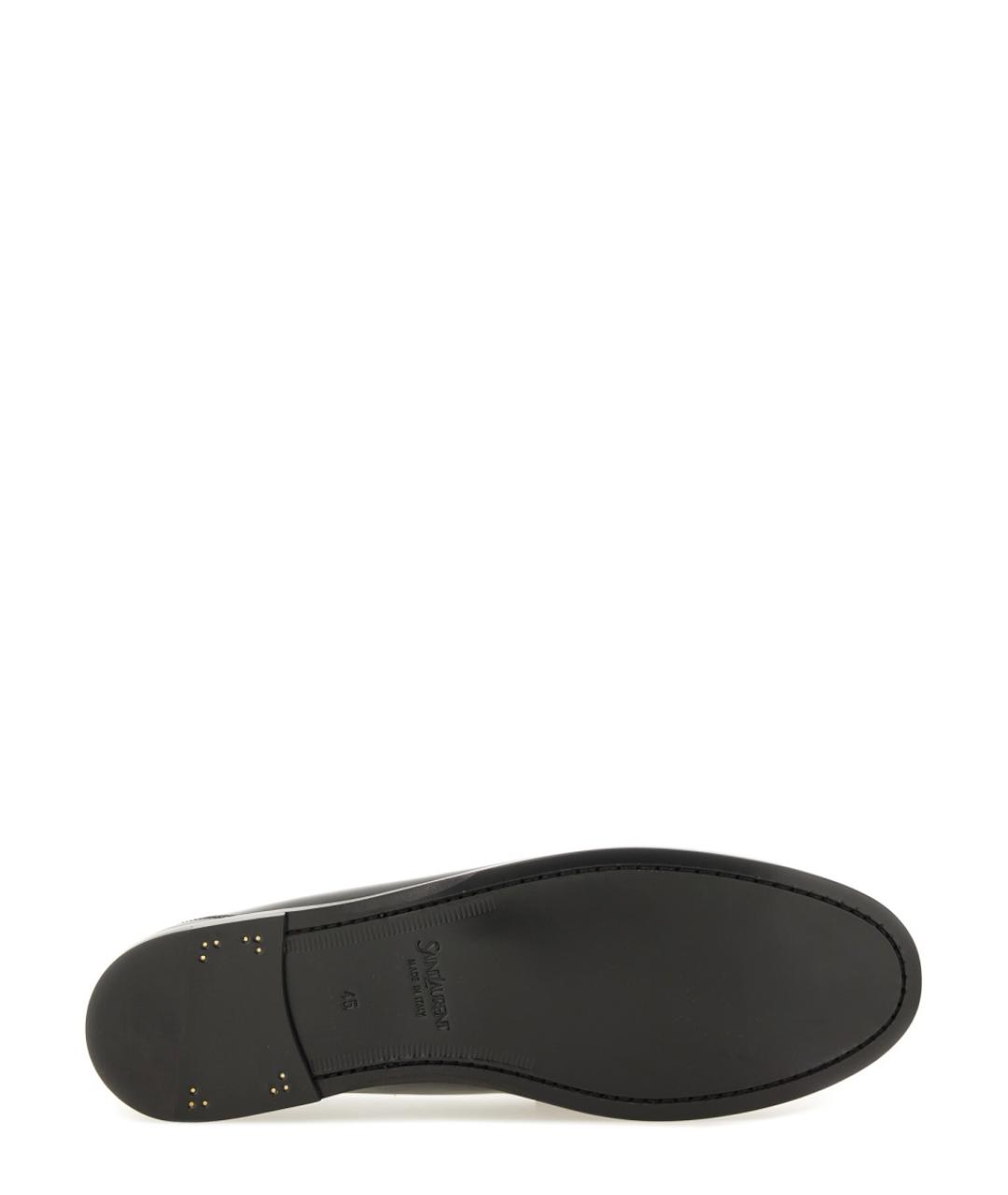 SAINT LAURENT Черные кожаные лоферы, фото 5