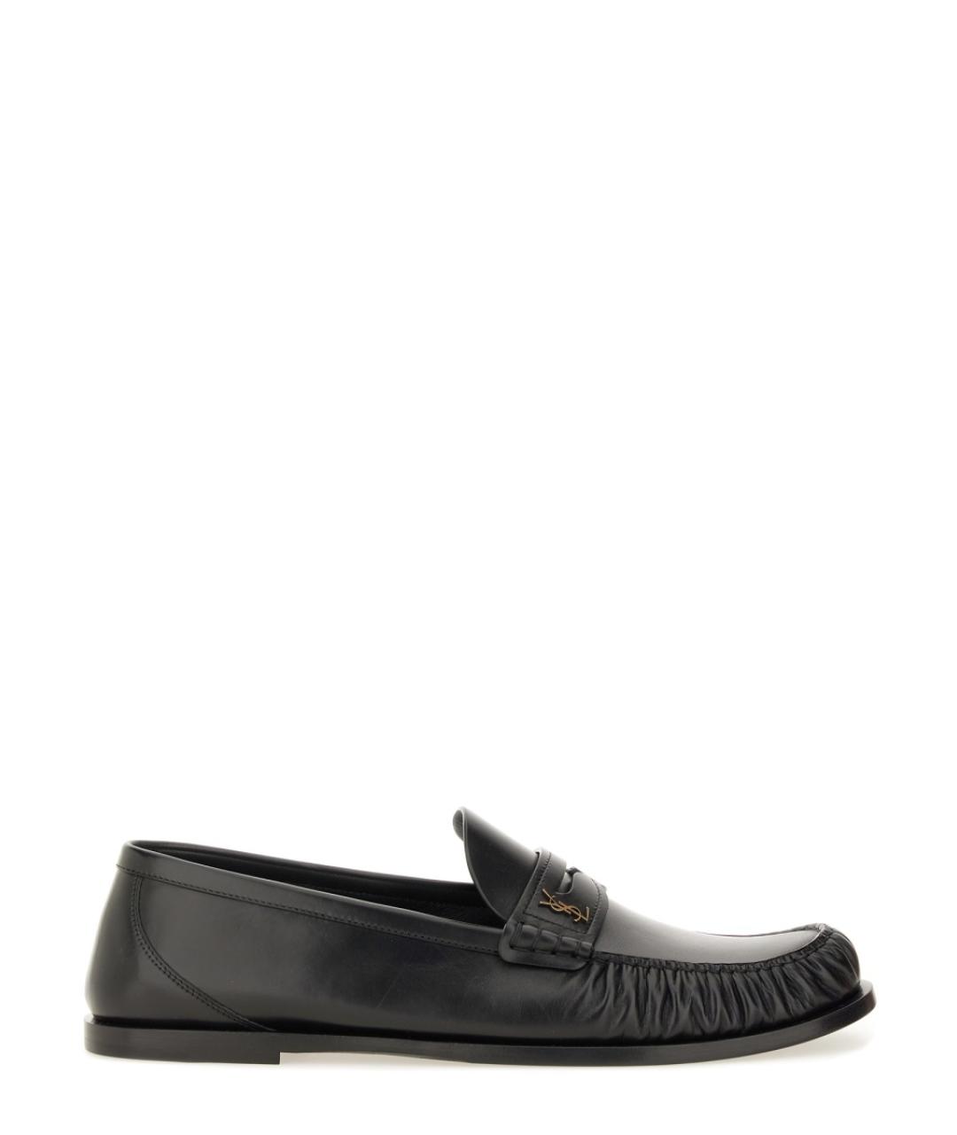 SAINT LAURENT Черные кожаные лоферы, фото 1