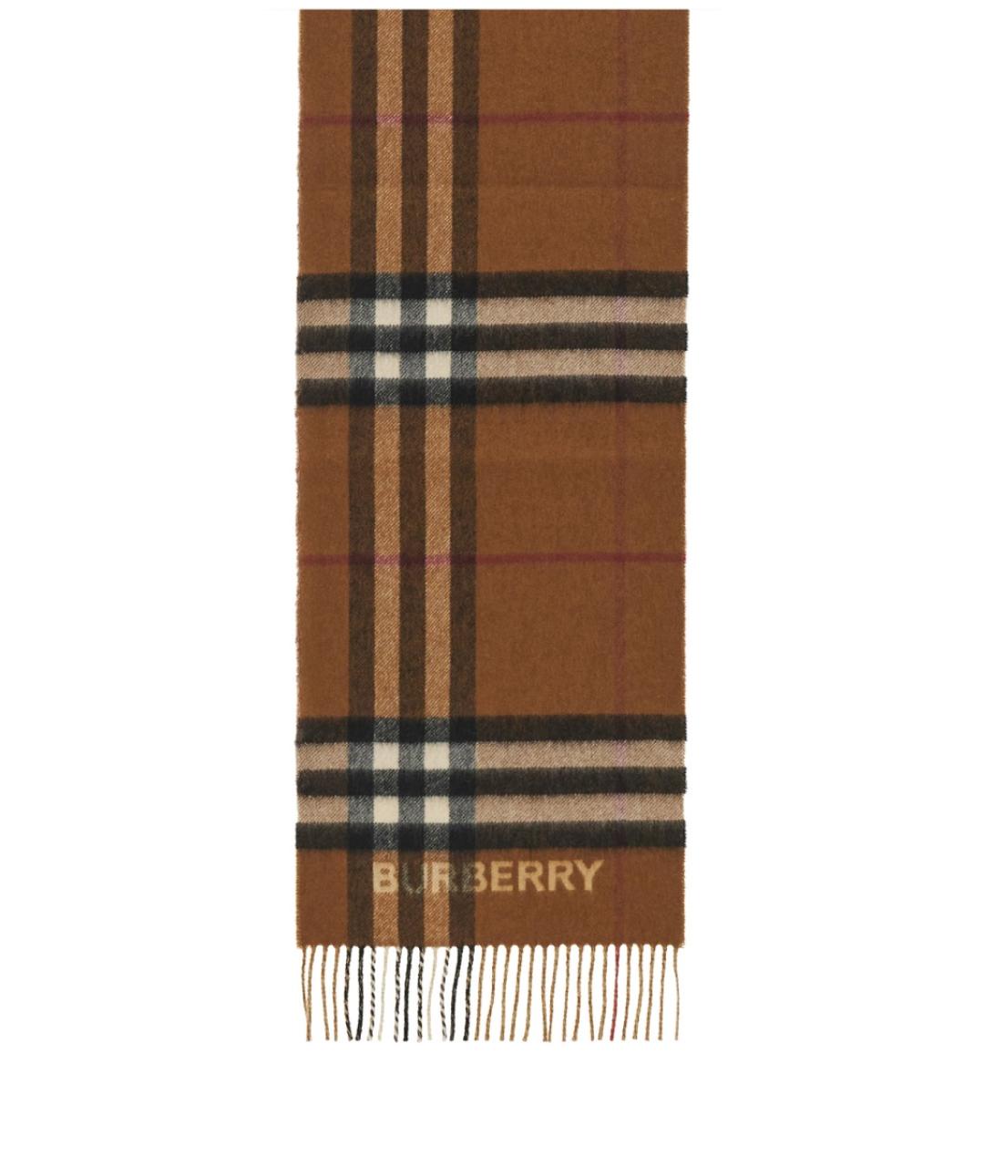 BURBERRY Коричневый кашемировый шарф, фото 2