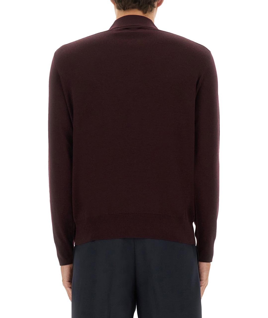 BURBERRY Бордовый шерстяной джемпер / свитер, фото 4