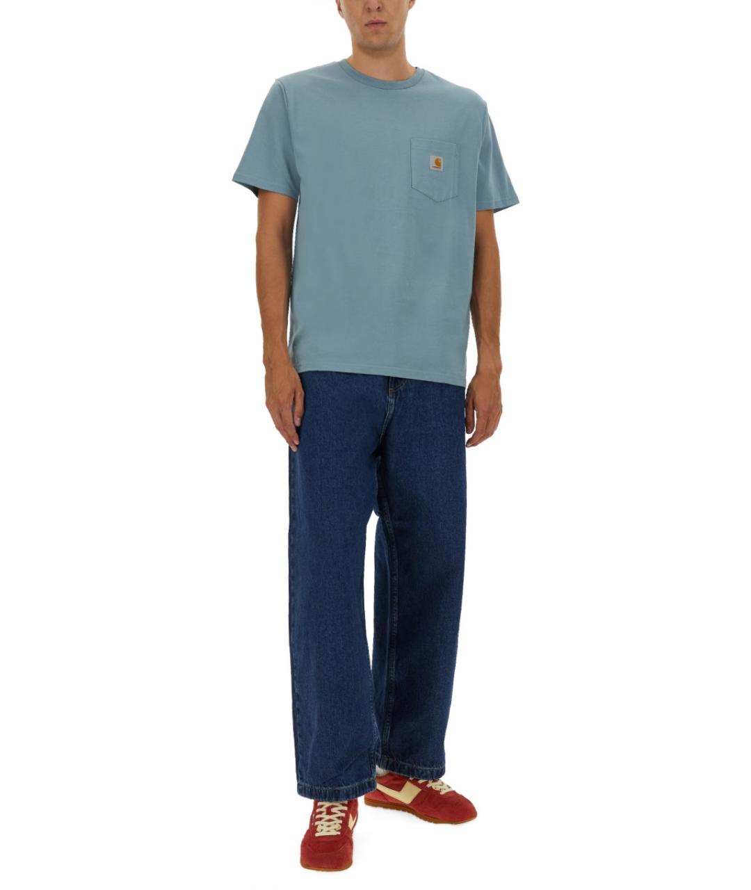 CARHARTT WIP Синие хлопковые прямые джинсы, фото 3