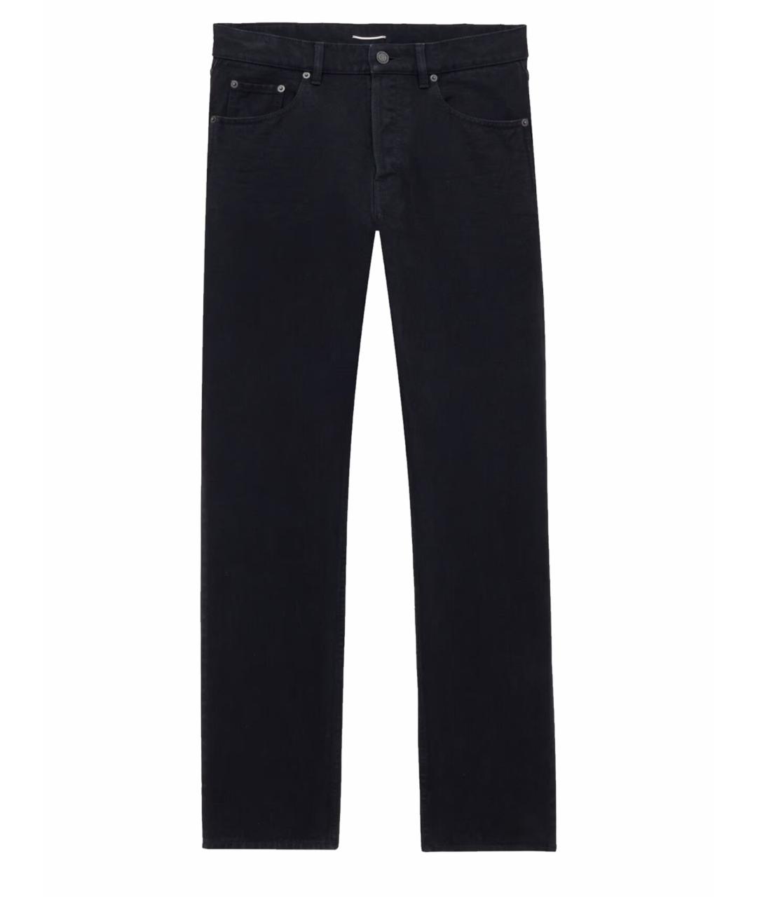 SAINT LAURENT Черные хлопковые прямые джинсы, фото 1