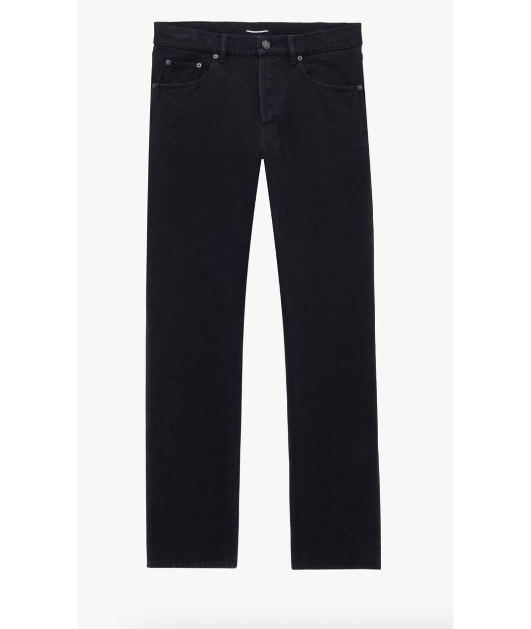 SAINT LAURENT Черные хлопковые прямые джинсы, фото 6