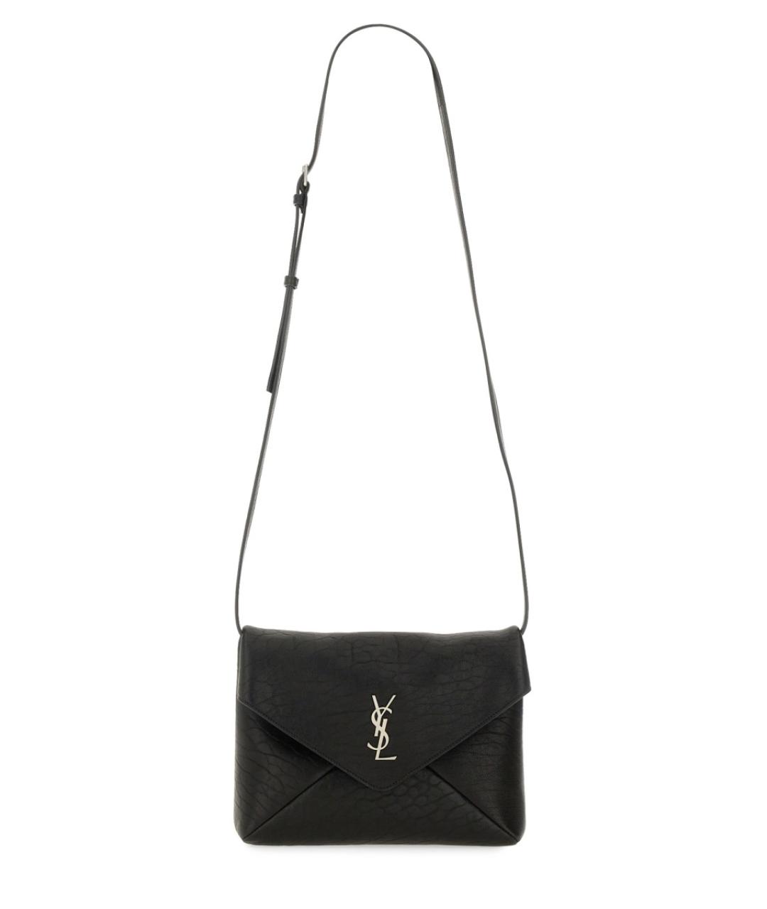SAINT LAURENT Черная кожаная сумка на плечо, фото 1