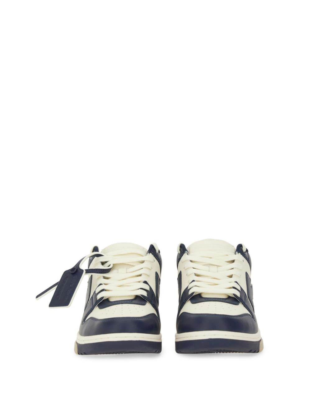 OFF-WHITE Синие кожаные низкие кроссовки / кеды, фото 5