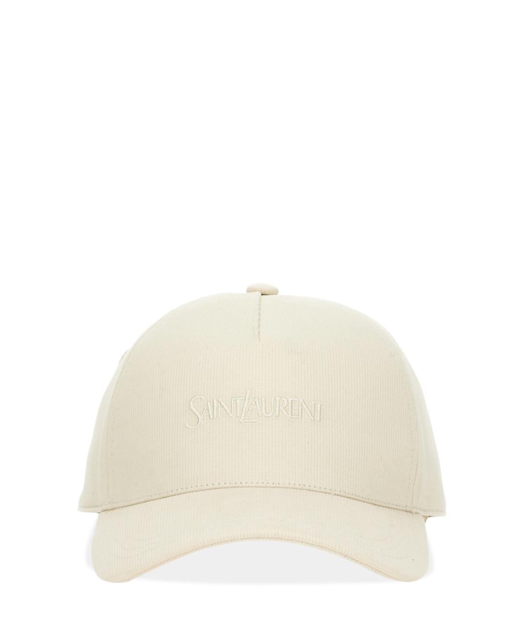 SAINT LAURENT Бежевая синтетическая кепка, фото 1