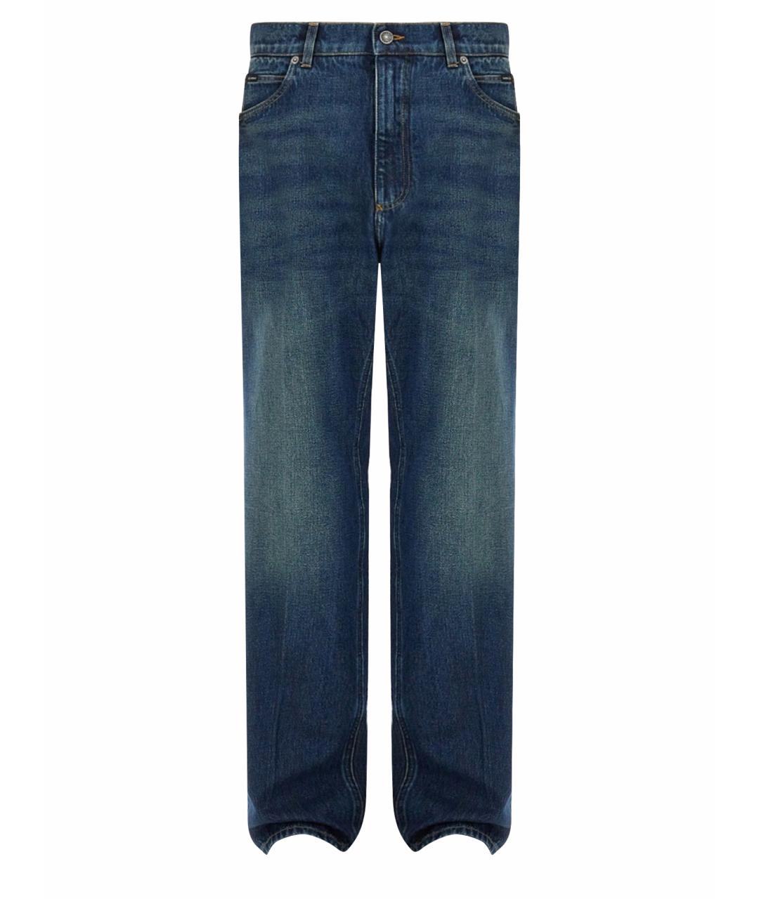 DOLCE&GABBANA Синие хлопковые прямые джинсы, фото 1