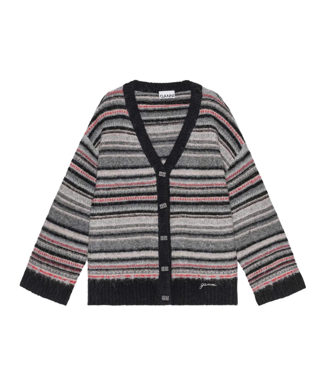 GANNI Мульти шерстяной кардиган, фото 1
