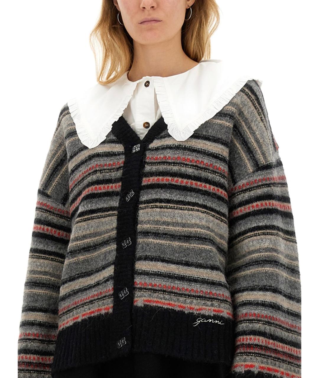 GANNI Мульти шерстяной кардиган, фото 5