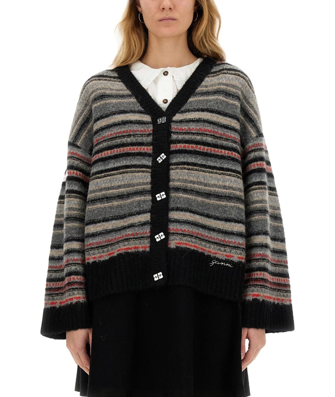 GANNI Мульти шерстяной кардиган, фото 2