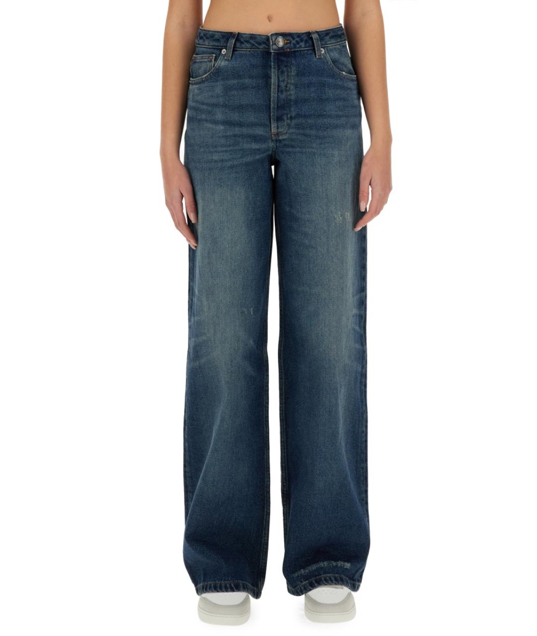 A.P.C. Синие хлопковые прямые джинсы, фото 5