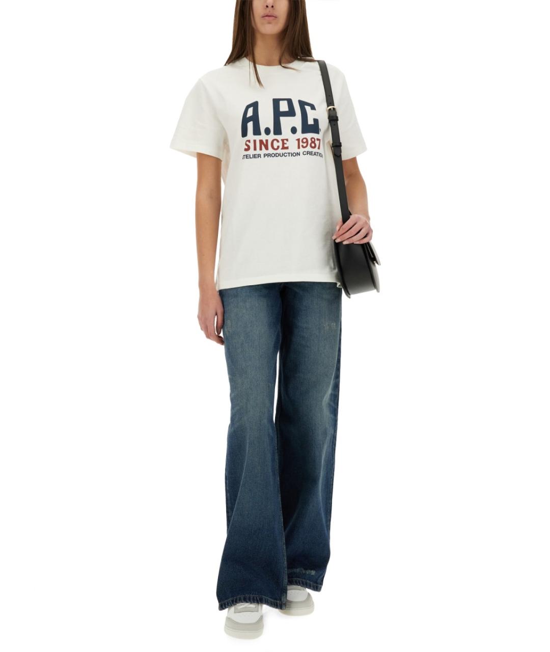 A.P.C. Синие хлопковые прямые джинсы, фото 2