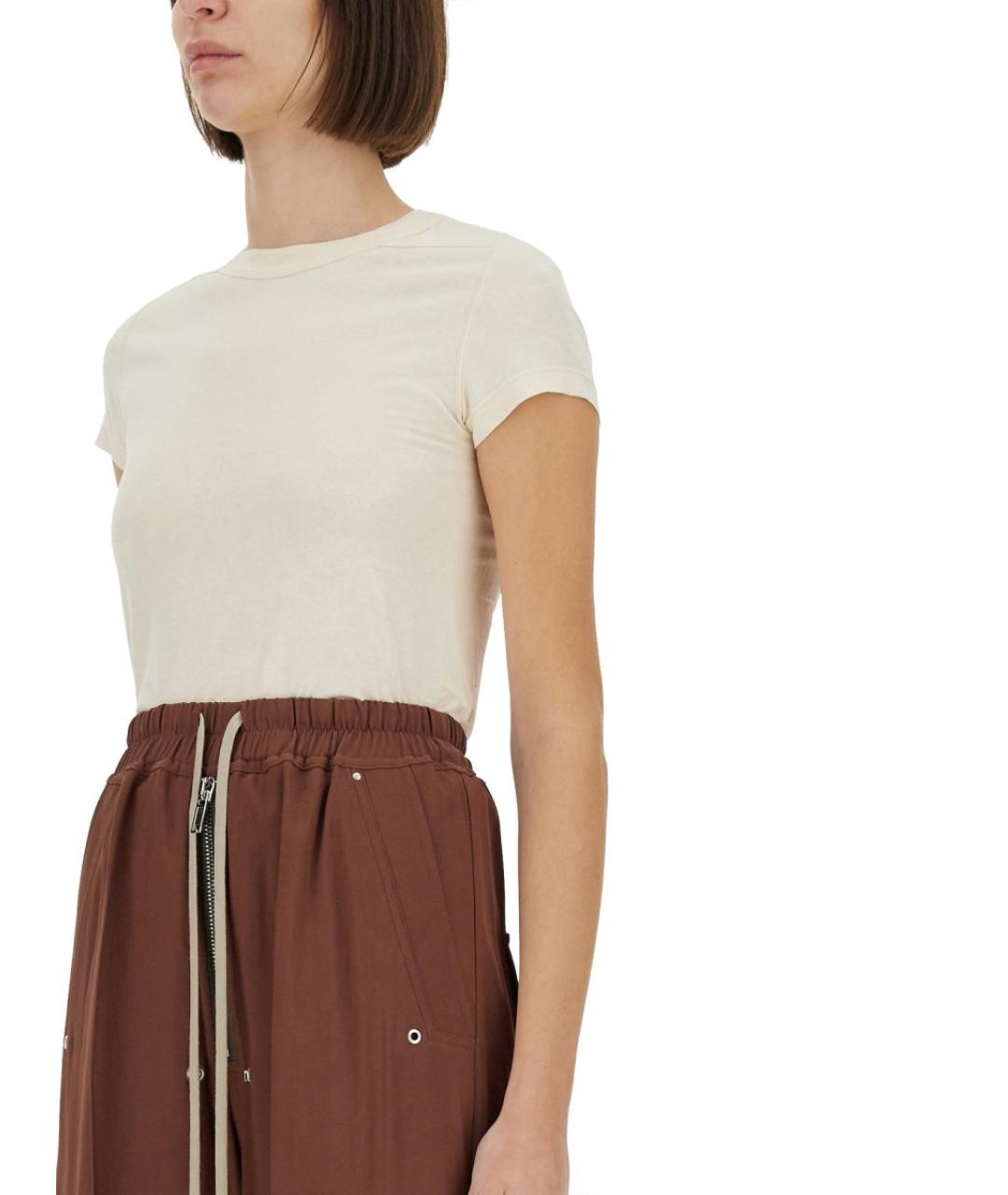 RICK OWENS Белая хлопковая футболка, фото 4