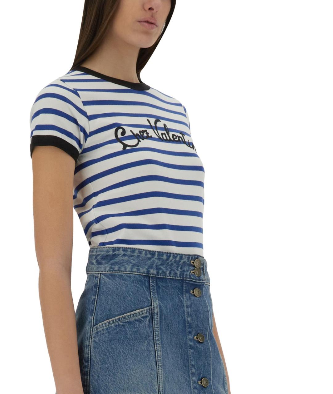 VALENTINO Синяя хлопковая футболка, фото 5