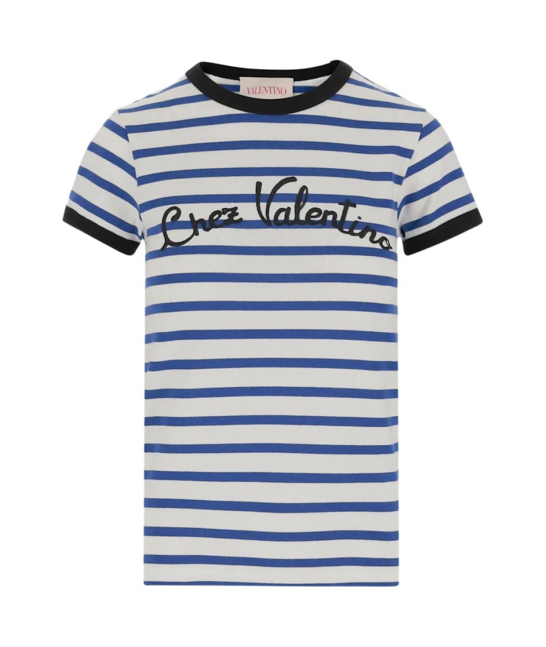 VALENTINO Синяя хлопковая футболка, фото 1